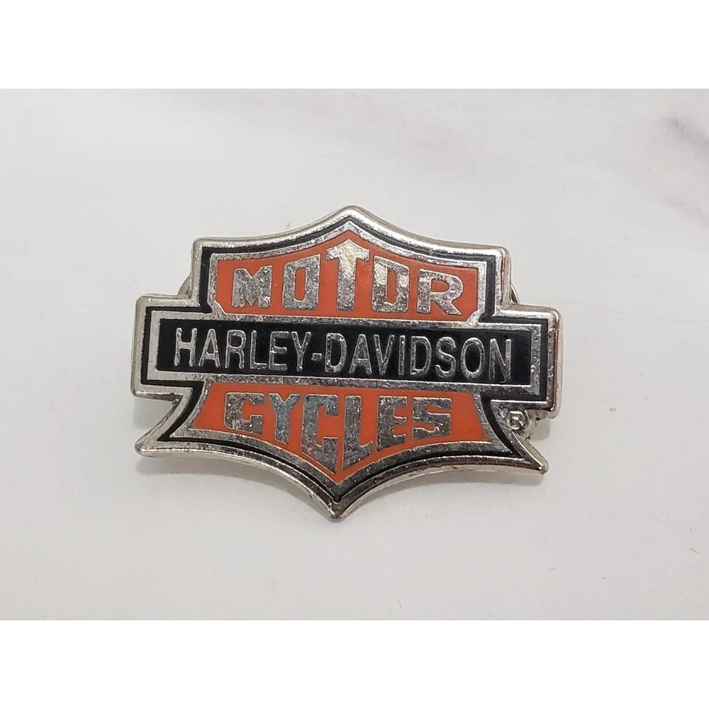 Harley Davidson Gold Tone Bar & Shield Logo Vest Jacket Hat Lapel Pin
